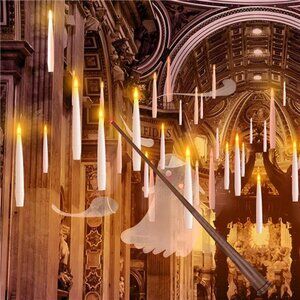 Halloween Decorations, 20 PCs Floating Candles with Wand Magic Hanging Candles